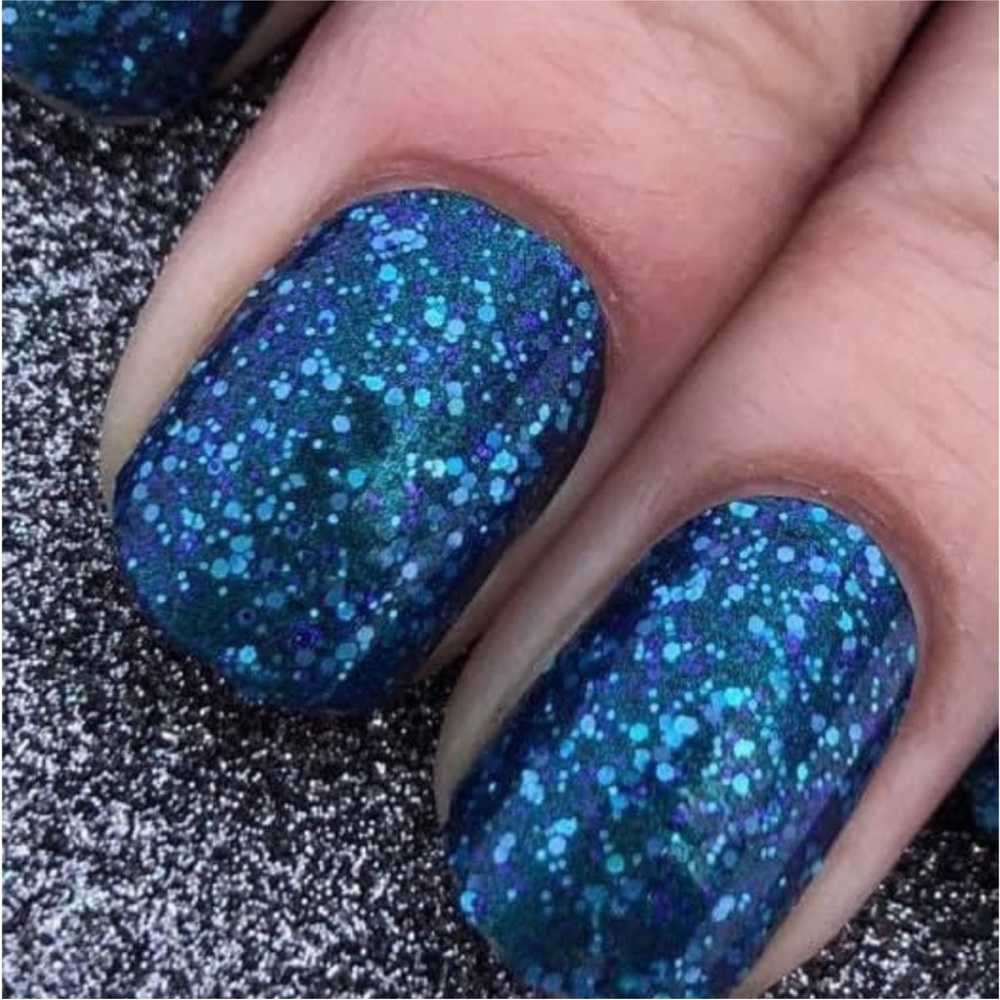 *Retired* Color Street: Dallas Darling | Teal Blue Glitter Purple Silver Party - Picture 6 of 14